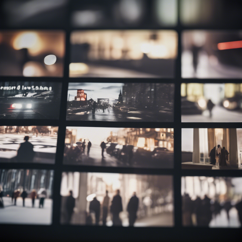 Przykład storyboardu ilustrujący sceny filmu lub projektu multimedialnego.