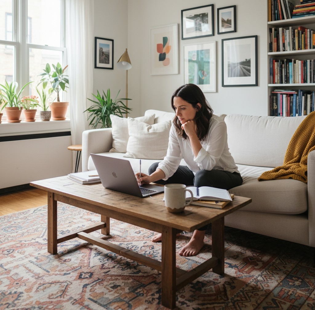 blogerka pracująca w salonie